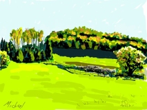 Farmland near Rodenbach Germany2011 iPad drawing