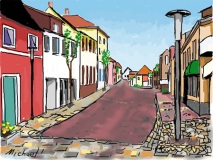 Ramstein Village View, Germany2011 iPad drawing