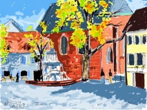 St. Martins Platz, Kaiserslautern, Germany2011 iPad drawing