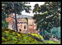 Frankenstein Castle from end of trail2011 watercolor