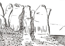 Sedona Coffee Pot Rock 2003 ink