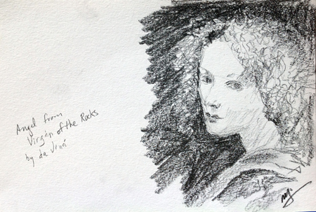 Sketch from da Vinci’s Virgin of the Rocks