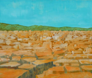 Fez Rooftops, Oil on panel, 2018